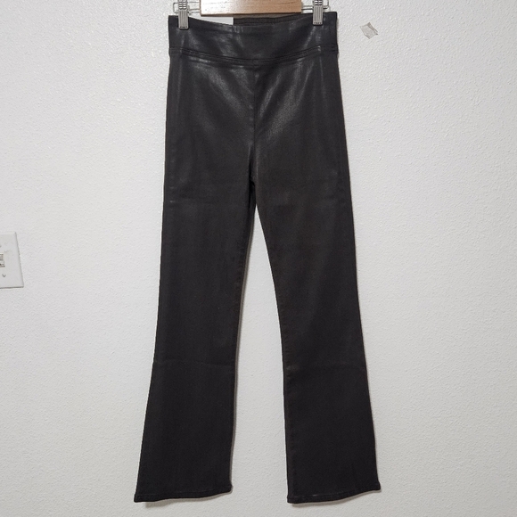 NWT Frame Jetset crop high rise mini boot pants coated chocolate brown - Picture 1 of 15
